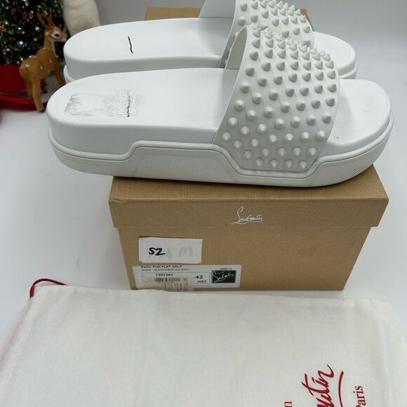 Men’s Christian Louboutin pool fun slides size 42 made in Italy - Picture 9 of 11